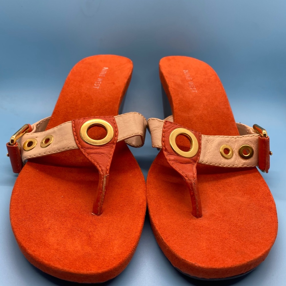 Sandals women’s orange and cream 9.5